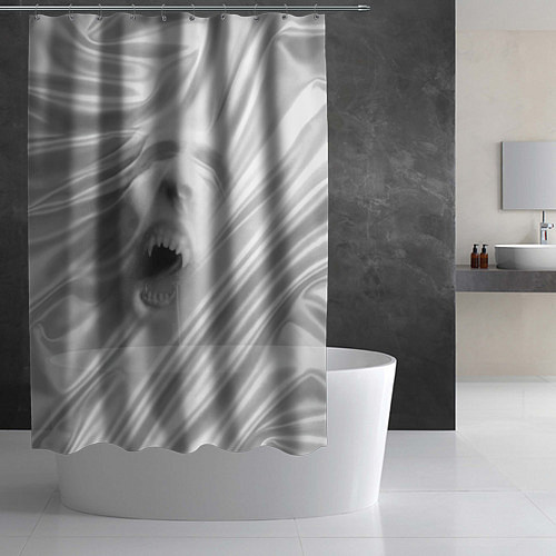Шторка для ванной Нечеловеческий вопль - складки ткани / 3D-принт – фото 2