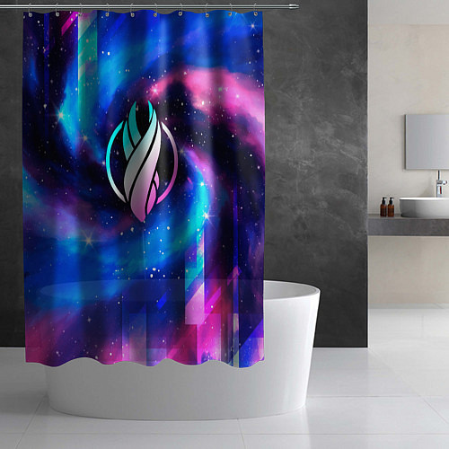 Шторка для ванной Dead Space неоновый космос / 3D-принт – фото 2