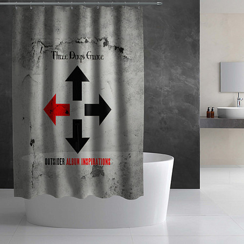 Шторка для ванной Outsider Album Inspirations - Three Days Grace / 3D-принт – фото 2