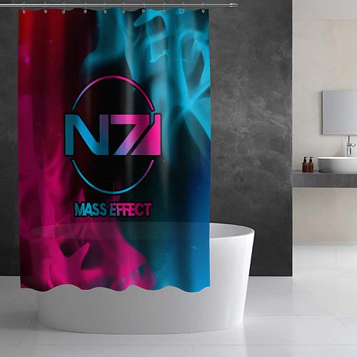 Шторка для ванной Mass Effect - neon gradient / 3D-принт – фото 2