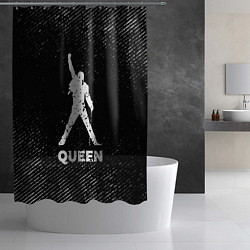Шторка для душа Queen с потертостями на темном фоне, цвет: 3D-принт — фото 2