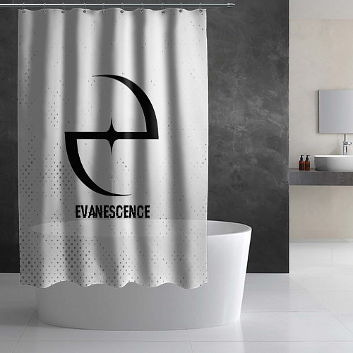 Шторка для ванной Evanescence glitch на светлом фоне / 3D-принт – фото 2