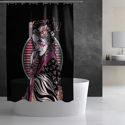 Шторка для ванной Взгляд гейши / 3D-принт – фото 2