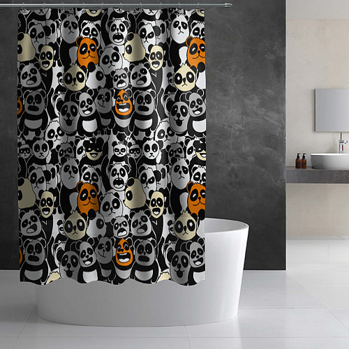 Шторка для ванной Злобные панды / 3D-принт – фото 2