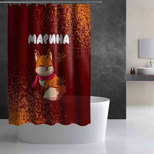 Шторка для ванной Марина осенняя лисичка / 3D-принт – фото 2