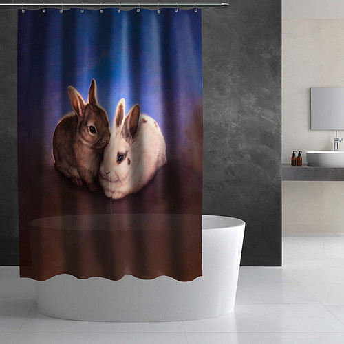 Шторка для ванной Кроличьи нежности / 3D-принт – фото 2