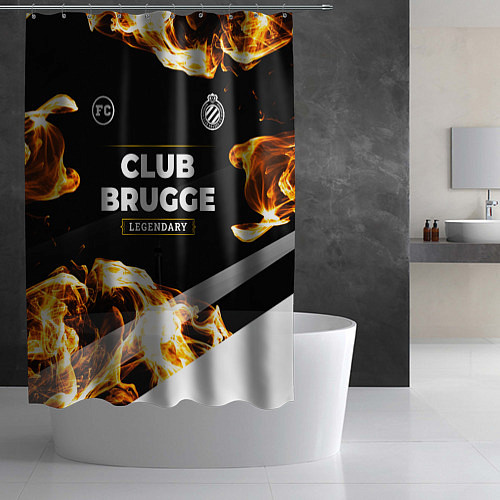 Шторка для ванной Club Brugge legendary sport fire / 3D-принт – фото 2