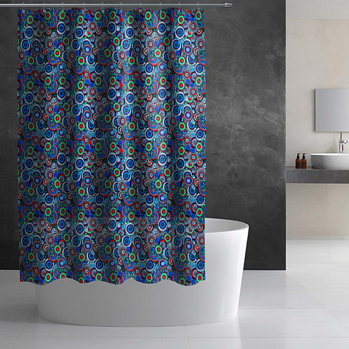 Шторка для ванной Паттерн из цветочных узоров / 3D-принт – фото 2