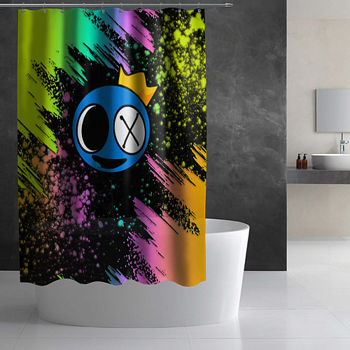 Шторка для ванной Rainbow Friends: Blue / 3D-принт – фото 2