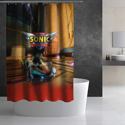 Шторка для душа Team Sonic racing - hedgehog - video game, цвет: 3D-принт — фото 2
