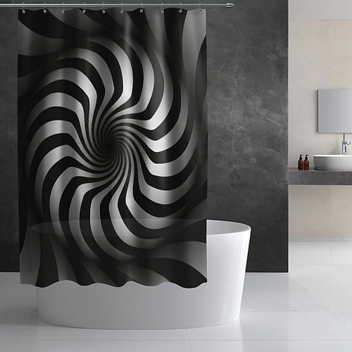 Шторка для ванной Объёмная спираль - оптическая иллюзия / 3D-принт – фото 2