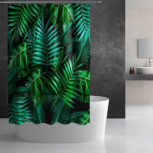 Шторка для ванной Тропические растения - текстура / 3D-принт – фото 2