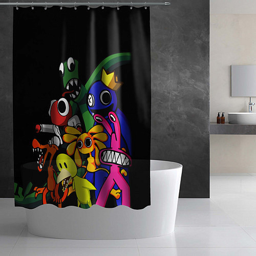Шторка для ванной Персонажи из радужных друзей / 3D-принт – фото 2