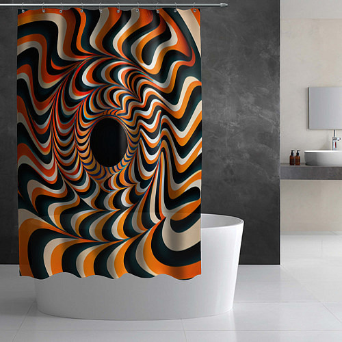 Шторка для ванной Головокружительная оптическая иллюзия / 3D-принт – фото 2