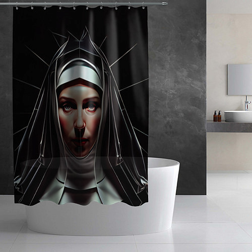 Шторка для ванной Нейросеть: монахиня / 3D-принт – фото 2