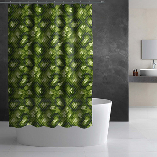Шторка для ванной Милитари Чешуя / 3D-принт – фото 2