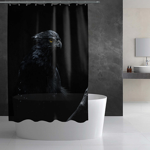 Шторка для ванной Тёмный орёл / 3D-принт – фото 2