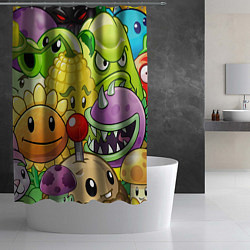 Шторка для душа Растения против зомби, цвет: 3D-принт — фото 2