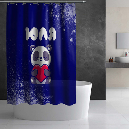 Шторка для ванной Юля панда с сердечком / 3D-принт – фото 2