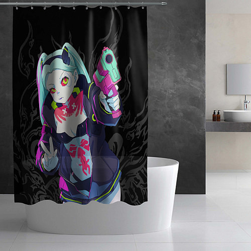Шторка для ванной Ребекка: Cyberpunk / 3D-принт – фото 2