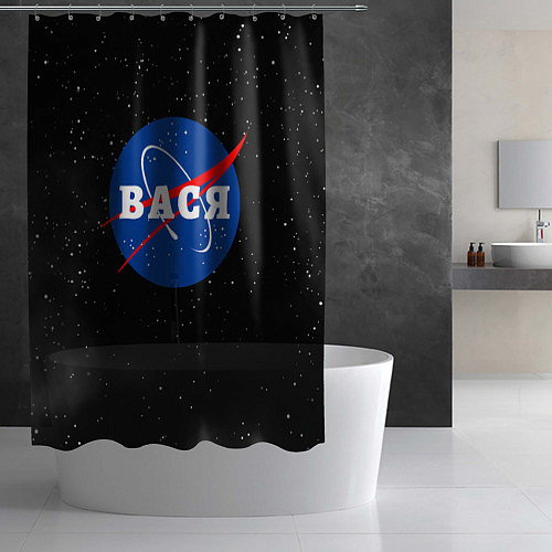 Шторка для ванной Вася Наса космос / 3D-принт – фото 2