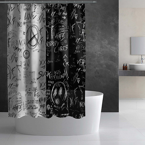 Шторка для ванной Dead inside mood ZXC / 3D-принт – фото 2