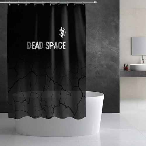 Шторка для ванной Dead Space glitch на темном фоне: символ сверху / 3D-принт – фото 2