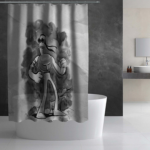 Шторка для ванной Томминавт и Клювик / 3D-принт – фото 2