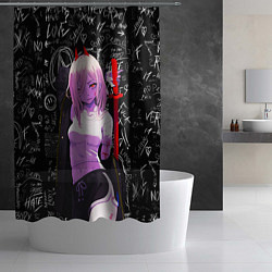 Шторка для душа Да это же Пауэр - Человек бензопила, цвет: 3D-принт — фото 2