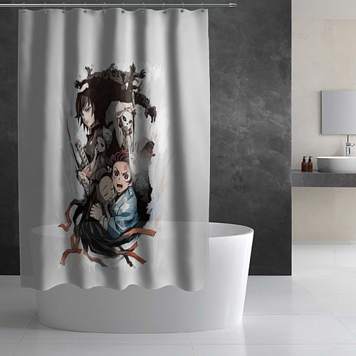 Шторка для ванной Клинок рассекающий демонов - персонажи / 3D-принт – фото 2