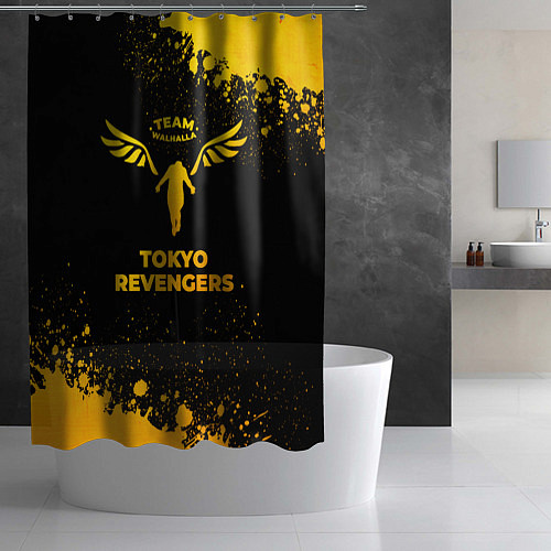 Шторка для ванной Tokyo Revengers - gold gradient / 3D-принт – фото 2