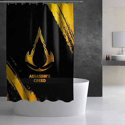 Шторка для ванной Assassins Creed - gold gradient / 3D-принт – фото 2