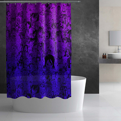 Шторка для ванной Ахегао яркий градиент / 3D-принт – фото 2
