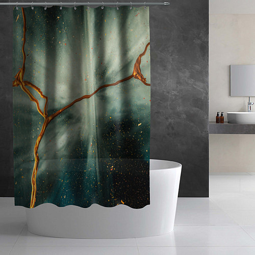 Шторка для ванной Туман, лучи и краски / 3D-принт – фото 2