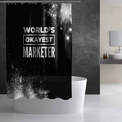 Шторка для душа Worlds okayest marketer - dark, цвет: 3D-принт — фото 2