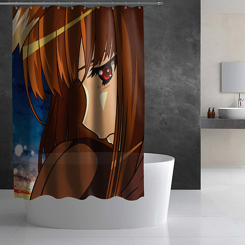 Шторка для ванной Spice and Wolf - sad Holo / 3D-принт – фото 2