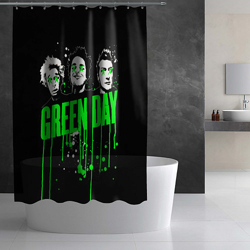 Шторка для ванной Green day paint / 3D-принт – фото 2