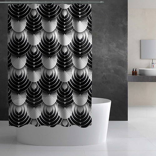 Шторка для ванной Полосатые круги / 3D-принт – фото 2