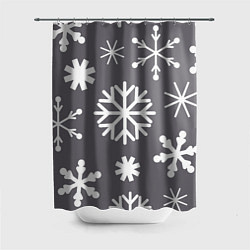 Шторка для душа Snow in grey, цвет: 3D-принт