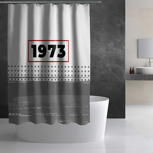 Шторка для ванной 1973 - в красной рамке на светлом / 3D-принт – фото 2