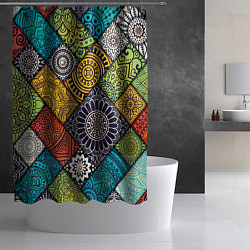 Шторка для душа Patterned mosaic, цвет: 3D-принт — фото 2
