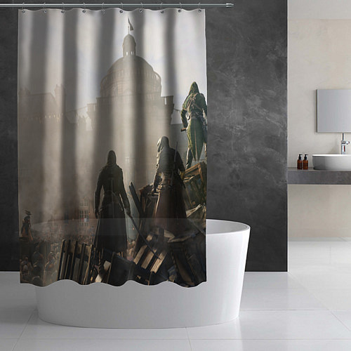 Шторка для ванной Революция ассасинов / 3D-принт – фото 2