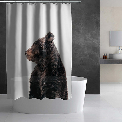 Шторка для ванной Медведь в профиль / 3D-принт – фото 2