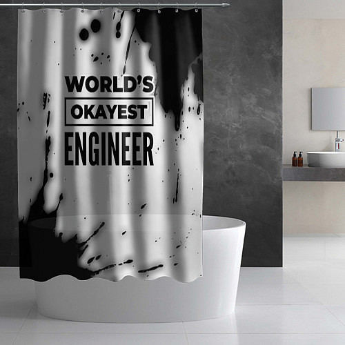 Шторка для ванной Worlds okayest engineer - white / 3D-принт – фото 2