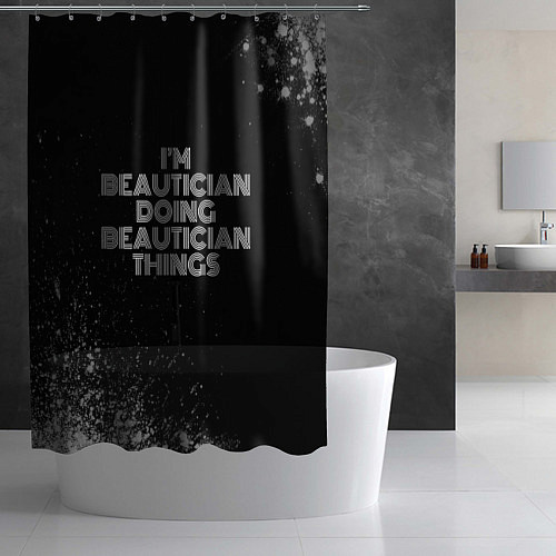 Шторка для ванной Im beautician doing beautician things: на темном / 3D-принт – фото 2