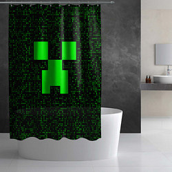 Шторка для душа Minecraft green squares, цвет: 3D-принт — фото 2