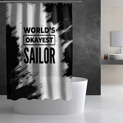 Шторка для душа Worlds okayest sailor - white, цвет: 3D-принт — фото 2