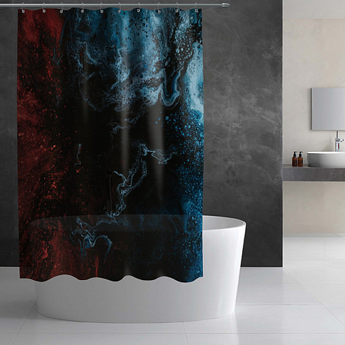 Шторка для ванной Красно синее небо / 3D-принт – фото 2