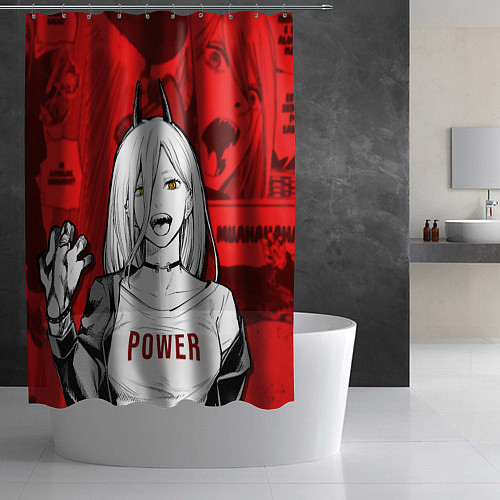 Шторка для ванной Chainsaw Man: Power / 3D-принт – фото 2