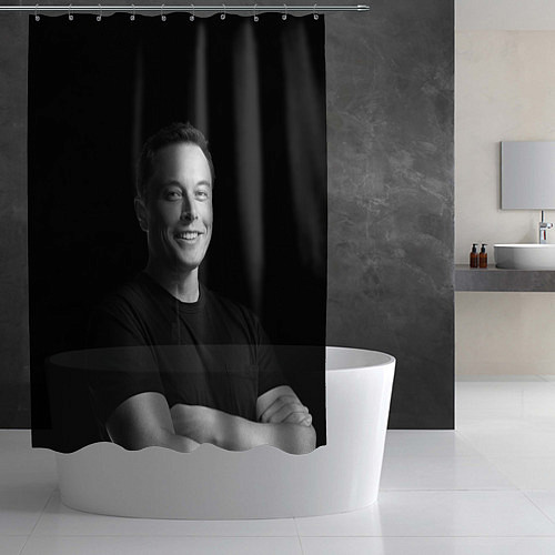 Шторка для ванной Илон Маск, портрет / 3D-принт – фото 2